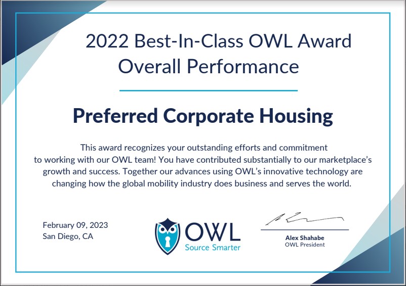 2022 Best-In-Class OWL Award Overall Performance